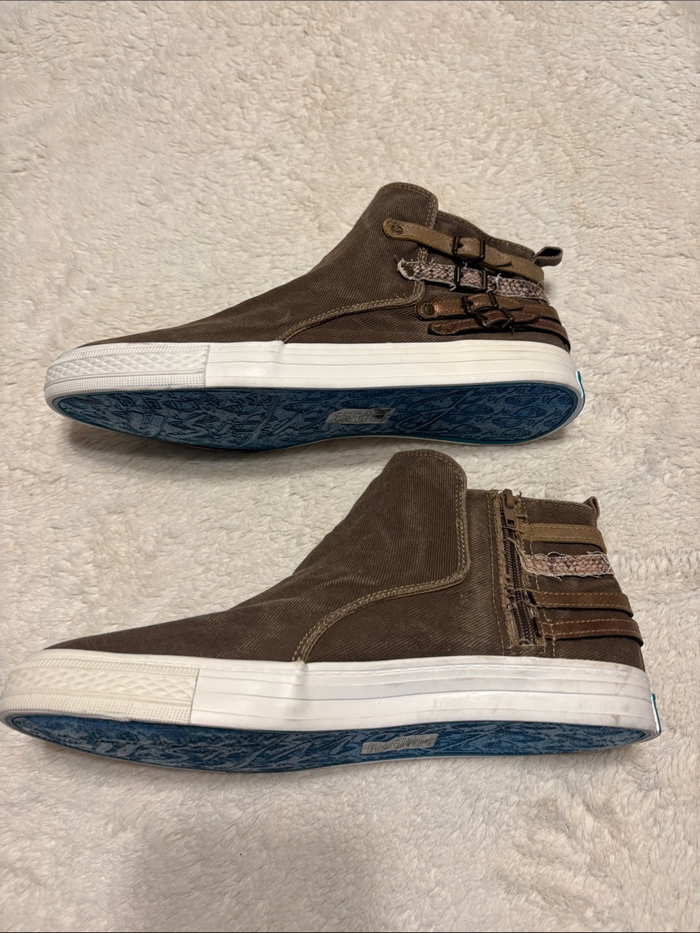 Blowfish Brown Slip-On Canvas High-Top Sneakers with White Sole Sz 11 - Picture 6 of 10